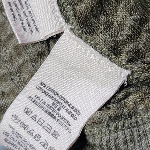 We The Free People South Side Thermal Knit Oversized Off Shoulder Top Green Sz S - Picture 11 of 12